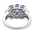 Natürlicher, marokkanischer Amethyst und weißer Zirkon-Ring, 925 Silber platiniert  ca. 2,61 ct image number 5