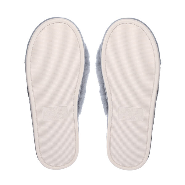 PREMIUM KOLLEKTION: Kunstfell Hausschuhe mit gepolsterter Sohle, Größe 38-39, Grau image number 4