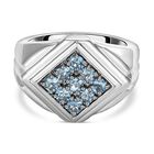Santamaria Aquamarin Ring, 925 Silber platiniert (Größe 21.00) ca. 0,98 ct