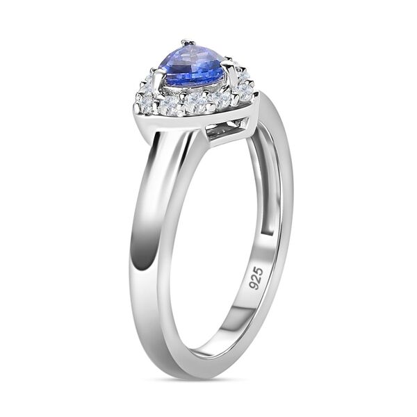 AA Tansanit und Zirkon Ring 925 Silber Platin-&Uuml;berzug image number 4