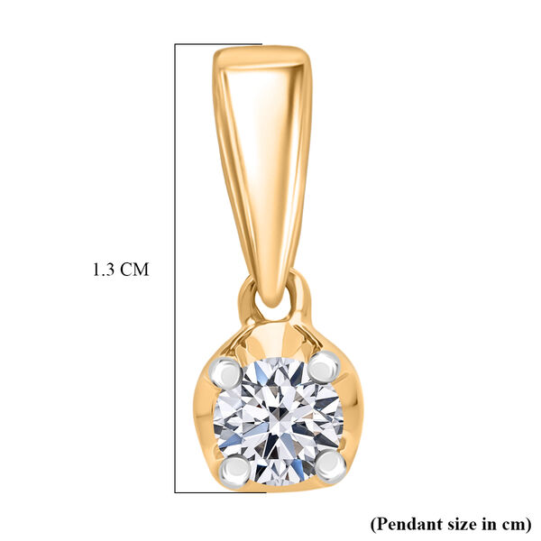 LUXURIANT DIAMOND - Lab Grown Diamant I2 Anh&auml;nger 925 Silber 750 Gelbgold vermeil (10-15 Werktage Lieferzeit) ca. 0.20 ct image number 5