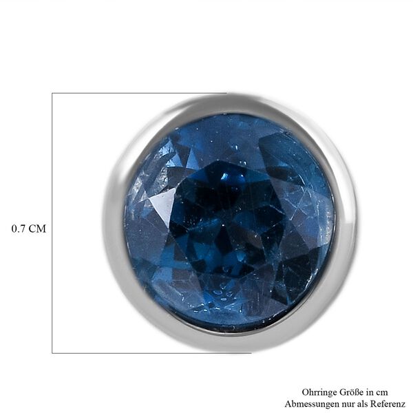 London Blautopas Ohrstecker, 925 Silber rhodiniert ca. 2.10 ct image number 3