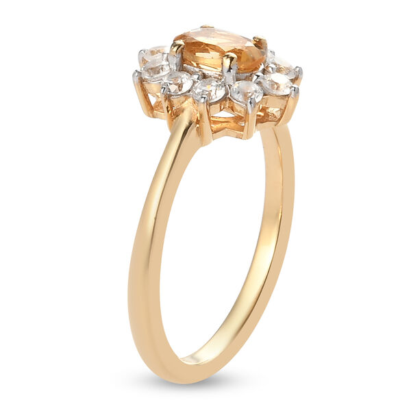 Citrin und Zirkon Ring 925 Silber vergoldet  ca. 0,93 ct image number 5