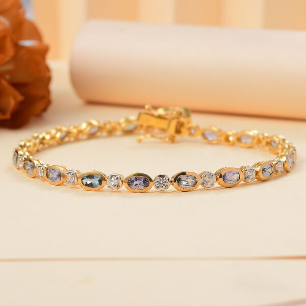 Grünes Tansanit, Pfau Tansanit und Zirkon-Armband image number 8