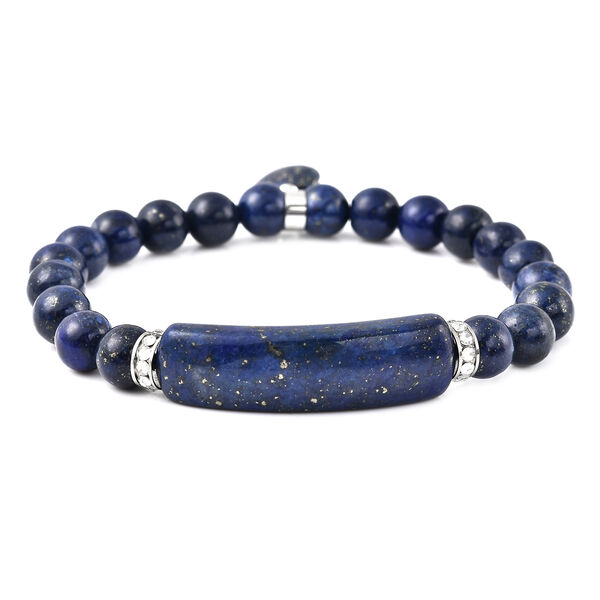 Lapislazuli und Kristall Armband 18 cm in Edelstahl ca. 101,50 ct image number 5
