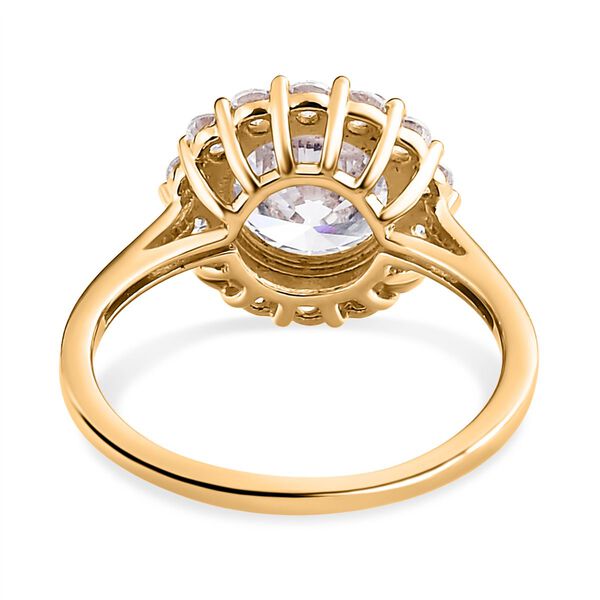 LUSTRO STELLA - wei&szlig;er Zirkonia-Ring, 925 Silber vergoldet (Gr&ouml;&szlig;e 16.00) ca. 4,36 ct image number 6