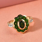 Natürlicher Chromdiopsid und Zirkon Ring 925 Silber vergoldet  ca. 2,17 ct image number 1