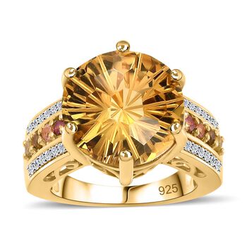 Citrin, mehrfarbiger Turmalin und Zirkon-Ring - 10,01 ct.