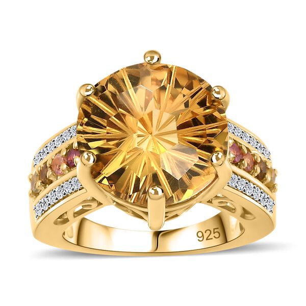 Citrin, mehrfarbiger Turmalin und Zirkon-Ring - 10,01 ct. image number 4