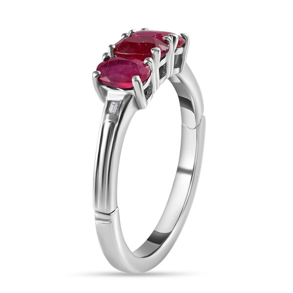 Afrikanischer Rubin (Fissure gefüllt) und weißer Zirkon Ring mit Öffnungsmechanismus, 925 Silber platiniert (Größe 21.00) ca. 2.23 ct image number 5