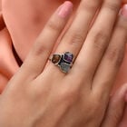 Handgearbeiteter Mehrfarbig Edelsteine Ring 925 Silber  ca. 3,70 ct image number 2