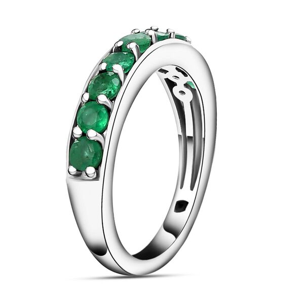 AAA sambischer Smaragd-Half-Eternity-Ring, 925 Silber platiniert, 0,78 ct image number 4