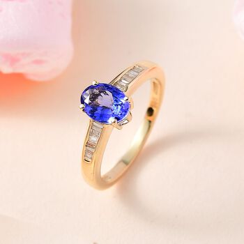 AAA Tansanit und Diamant Ring - 1,54 ct.