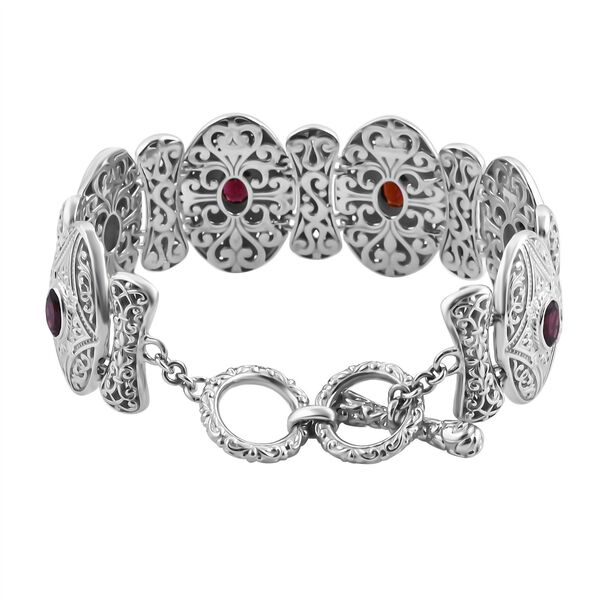 Royal Bali - Rhodolith Granat Armband, ca. 19 cm 925 Silber. ca.49.5g, ca. 1.01 ct image number 4