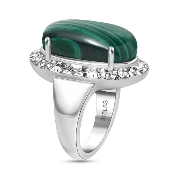 Malachit Ring, Edelstahl (Gr&ouml;&szlig;e 17.00) ca. 15.06 ct image number 5