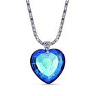 Blauer Magie Farbe Kristall Anhänger mit Kette, Silberfarben