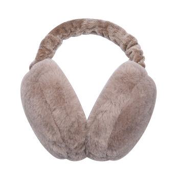 Faltbarer Kunstfell Ohrensch&uuml;tzer, Gr&ouml;&szlig;e 12x20 cm, Braun