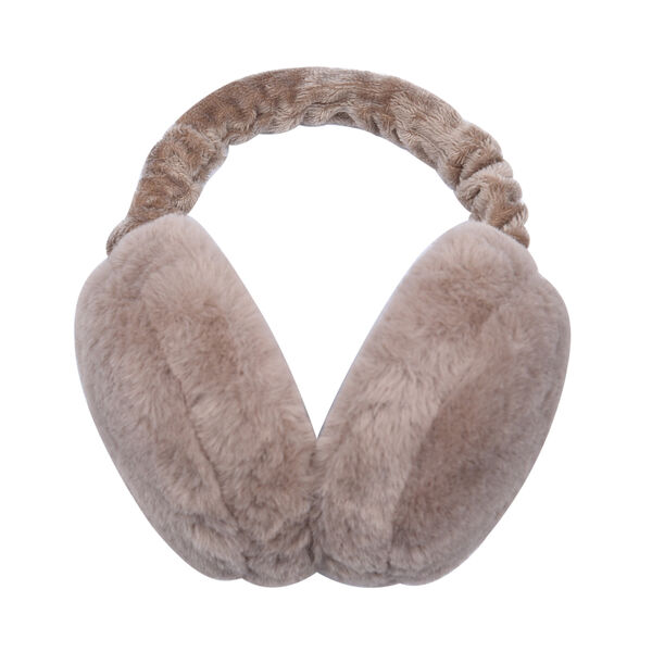 Faltbarer Kunstfell Ohrensch&uuml;tzer, Gr&ouml;&szlig;e 12x20 cm, Braun