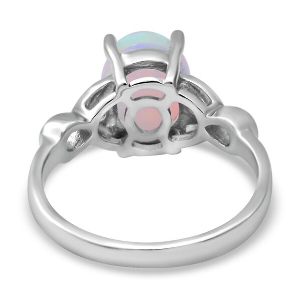 Nat&uuml;rlicher, &auml;thiopischer Opal und Kagem sambischer Smaragd-Ring, 925 Silber platiniert  ca. 1,29 ct image number 4