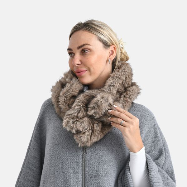 Elastischer Webpelz-Schal, Einheitsgr&ouml;&szlig;e, Hellbraun image number 4