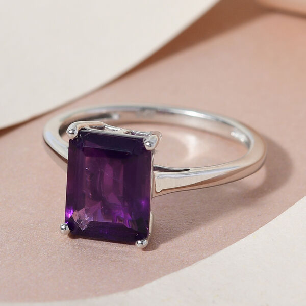 Afrikanischer Amethyst Solit&auml;r-Ring, 925 Silber platiniert  ca. 2,40 ct image number 2