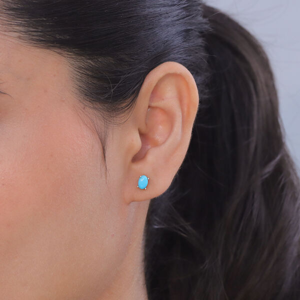 D'Joy Sleeping Beauty T&uuml;rkis Ohrringe 925 Silber Platiniert ca. 1.09 ct image number 2