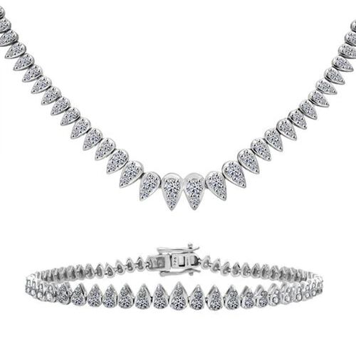 LUXURIANT DIAMOND- SGL zertifiziertes SI-GH Labor Diamant Armband und Halskette image number 0