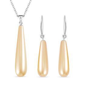 Goldenes Muschelkernperle-Schmuckset