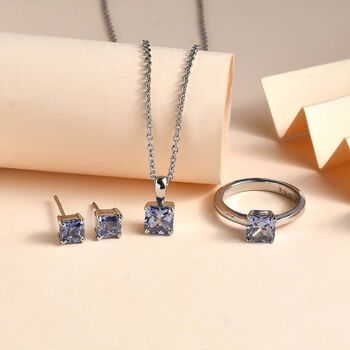 Tansanit kubisches Zirkonia-Schmuckset