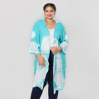 Einzigartiger Tie Dye Kimono, Einheitsgr&ouml;&szlig;e, Hellblau
