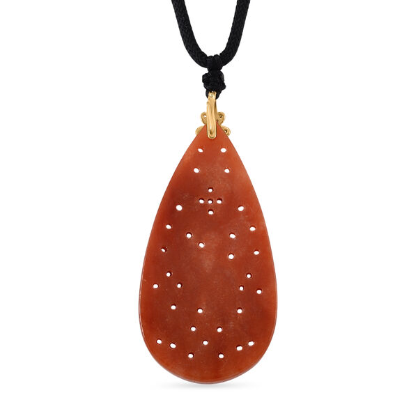 D'Joy Rote Jade Halskette Flexibles (ca. 71 cm) 925 Silber vergoldet ca. 50,00 ct. image number 4