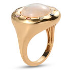 Premium Regenbogen Mondstein und mehrfarbiger Saphir-Ring, 925 Silber vergoldet  ca. 7,86 ct image number 4