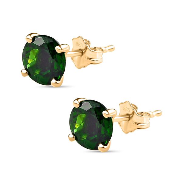 LUXORO AA Premium nat&uuml;rliche Chromdiopsid-Ohrringe - 1,68 ct. image number 4