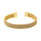 Geflochtenes Designer- Armreif ca. Flexibles cm ca. 20,50g, goldfarben