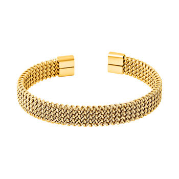 Geflochtenes Designer- Armreif ca. Flexibles cm ca. 20,50g, goldfarben