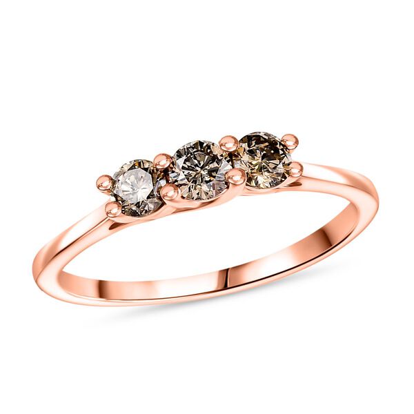 D'Joy nat&uuml;rlicher Champagner Diamant Ring - 0,50 ct. image number 3