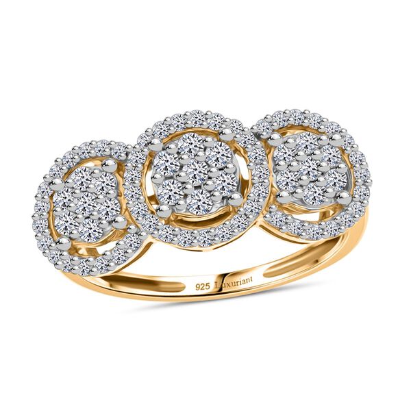 LUXURIANT SI-GH Labor Diamant Halo Ring im Trilogie-Stil - 1 ct. image number 2