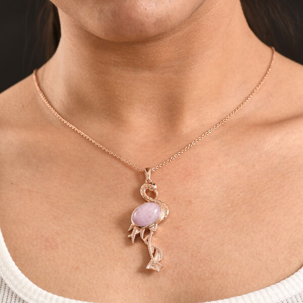 EverTrue Kunzit und schwarzer Spinell Anh&auml;nger mit 50cm Kette - 11,22 ct. image number 2