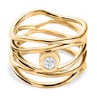 Moissanit Ring 925 Silber 750 Gelb Vermeil (Größe 20.00) ca. 0,23 ct