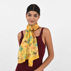 Bedruckter 100% Satin-Seidenschal, 48x160cm, gelb