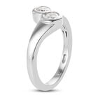 88 Facetten Moissanit Bypass Ring 925 Silber platiniert  ca. 0,46 ct image number 4