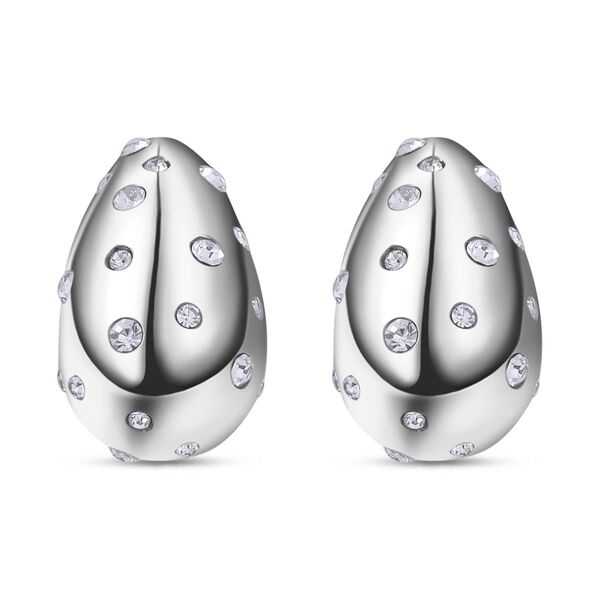 Wei&szlig;er Kristall Ohrringe Reiner Edelstahl