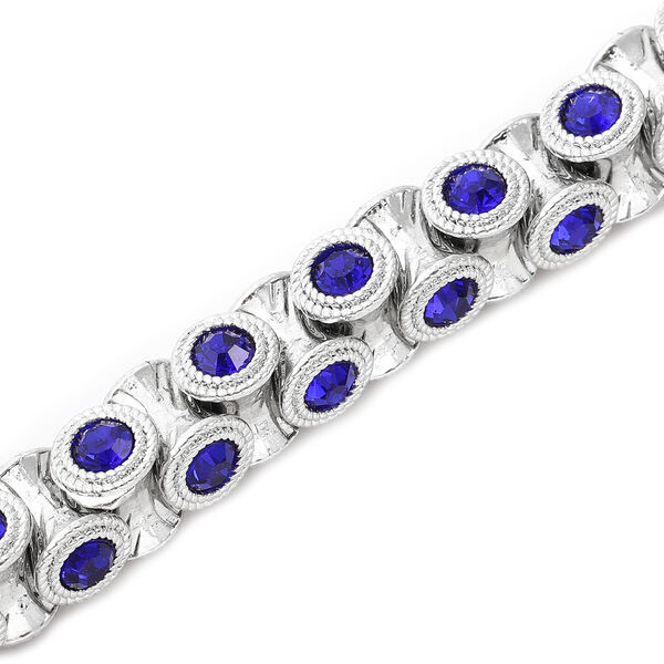 Blauer Kristall Armband ca. 19+5 cm Silberton image number 4
