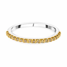 Gelber Diamant Ring, 925 Silber Gelbgold Vermeil, (Größe 20.00) ca. 0.25 ct