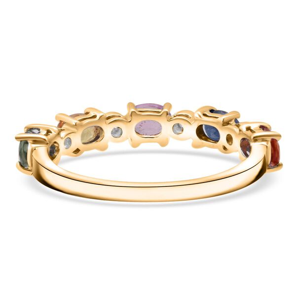 D'Joy AA Mehrfarbiger Saphir, Blauer Saphir Ring 925 Silber vergoldet (Gr&ouml;&szlig;e 20.00) ca. 1.26 ct image number 5