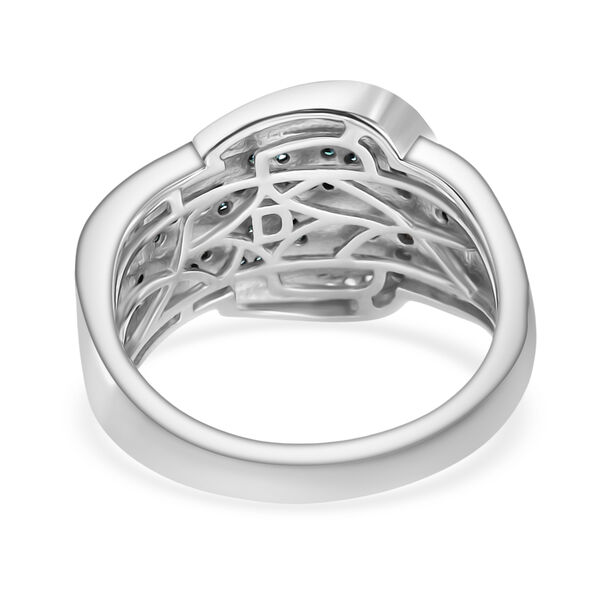 D'Joy Blauer Diamant, Wei&szlig;er Diamant Ring 925 Silber rhodiniert (Gr&ouml;&szlig;e 17.00) ca. 0,51 ct image number 6