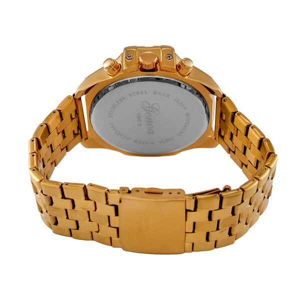 GENOA Japanisches Uhrwerk - Exklusive Uhr mit Pfirsich-Zifferblatt, vergoldetem Edelstahlband und Dornschlie&szlig;e - Pfirsich image number 7