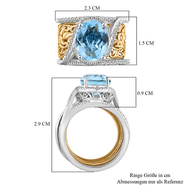 Himmelblauer Topas-Ring - 7,18 ct. image number 8