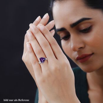 Rose De France Amethyst und Zirkon Ring - 5,62 ct.