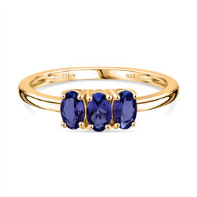 D'Joy AA Tansanit Ring, 925 Silber vergoldet - 0,71 ct.